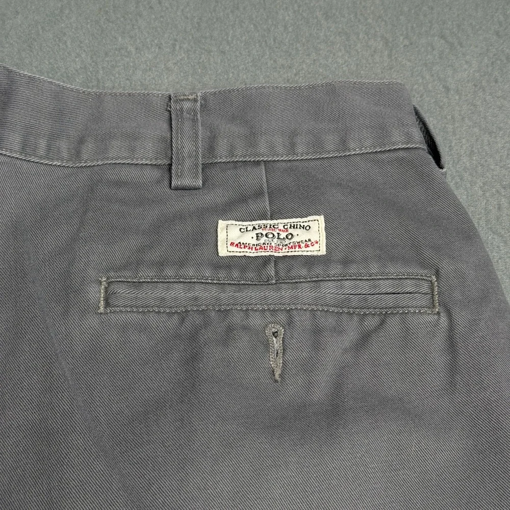 Polo Ralph Lauren Tyler Short Mens 36 Gray Pleated Cotton Chino Shorts